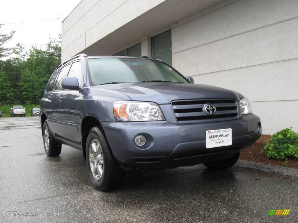 2005 Highlander V6 4WD - Bluestone Metallic / Ivory photo #1