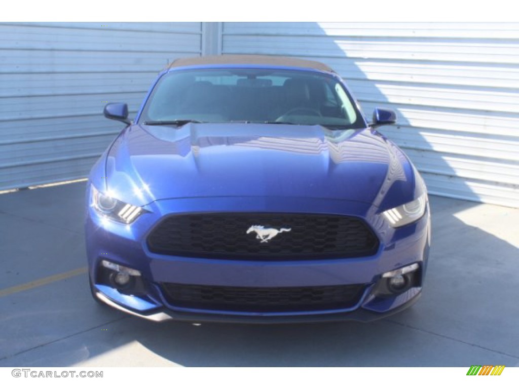 2016 Mustang EcoBoost Premium Convertible - Deep Impact Blue Metallic / Ebony photo #3