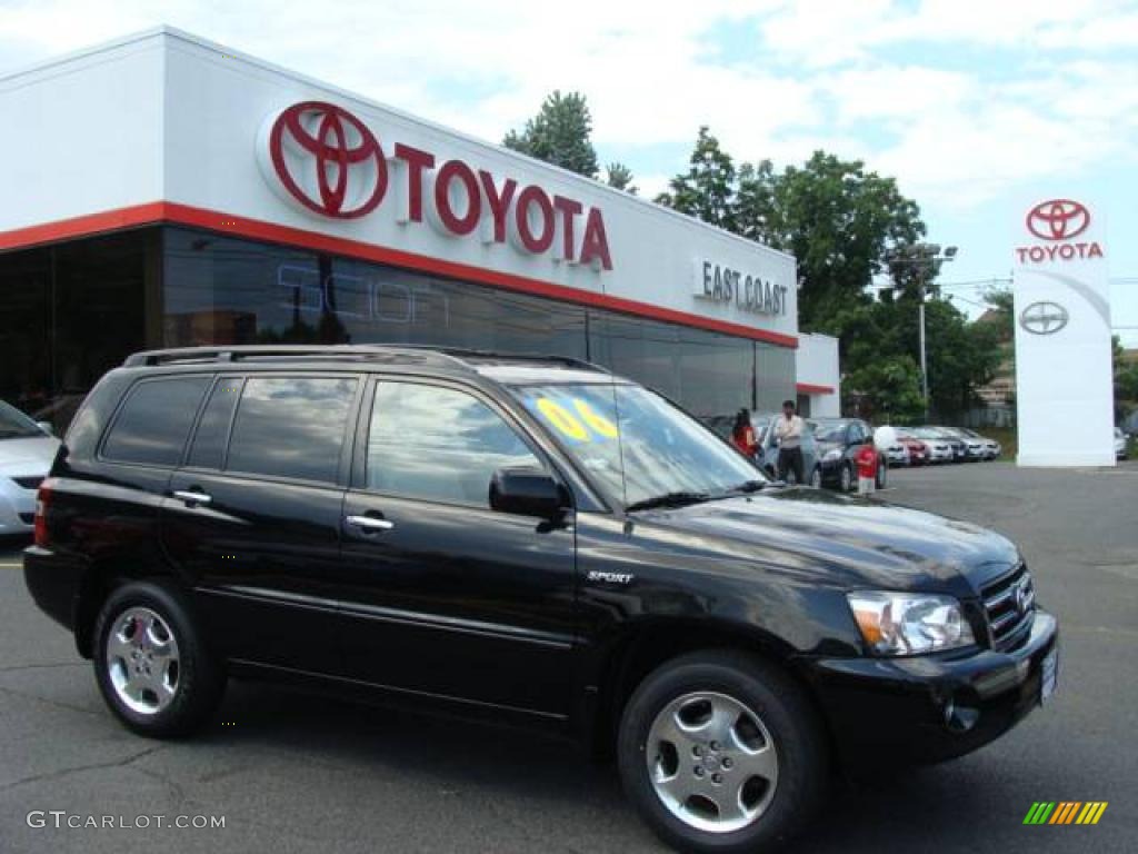 2006 Highlander Sport 4WD - Black / Ivory Beige photo #1