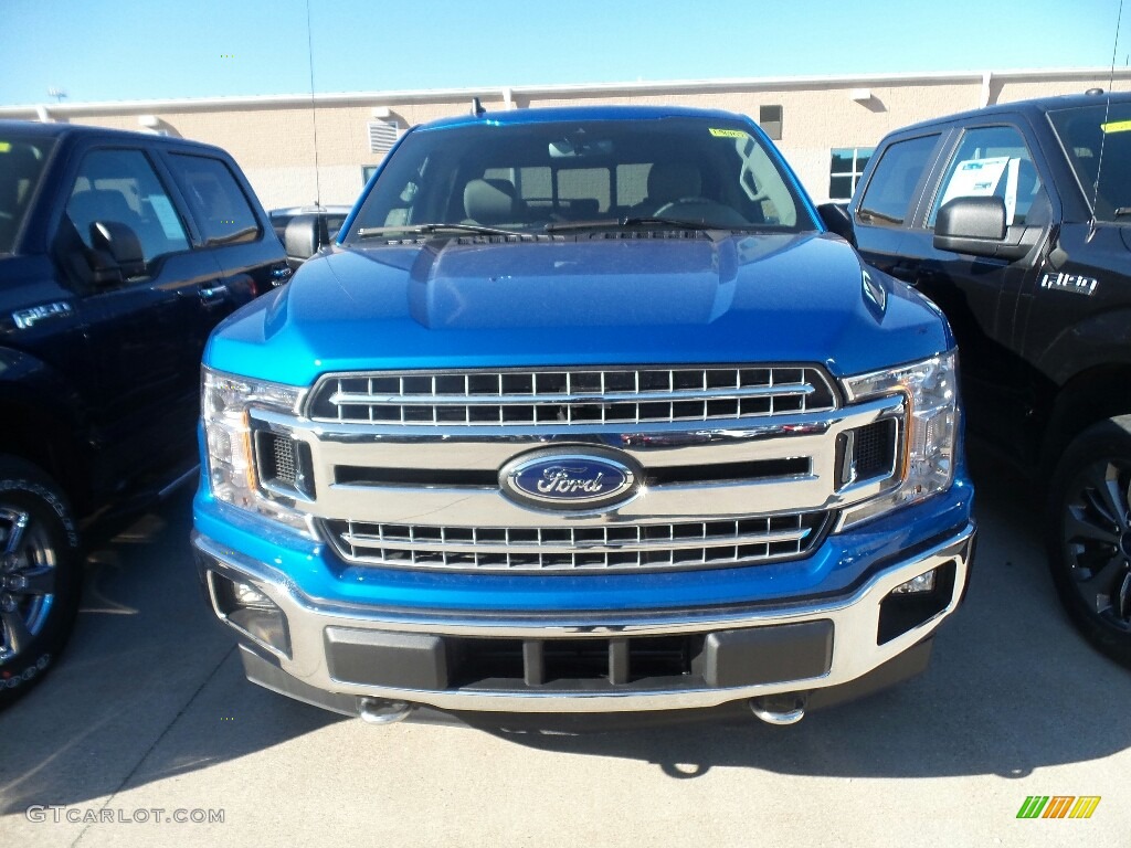 2019 F150 XLT SuperCrew 4x4 - Velocity Blue / Earth Gray photo #2