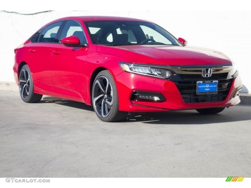 2019 Accord Sport Sedan - San Marino Red / Black photo #1