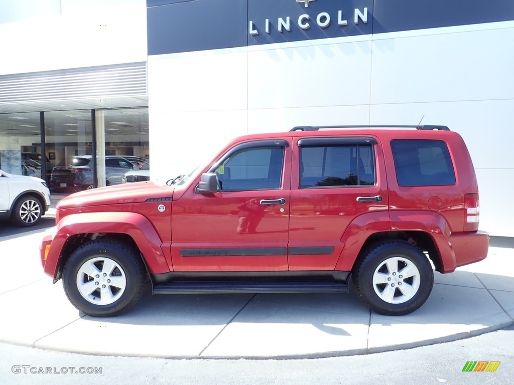 2010 Liberty Sport 4x4 - Inferno Red Crystal Pearl / Dark Slate Gray photo #2