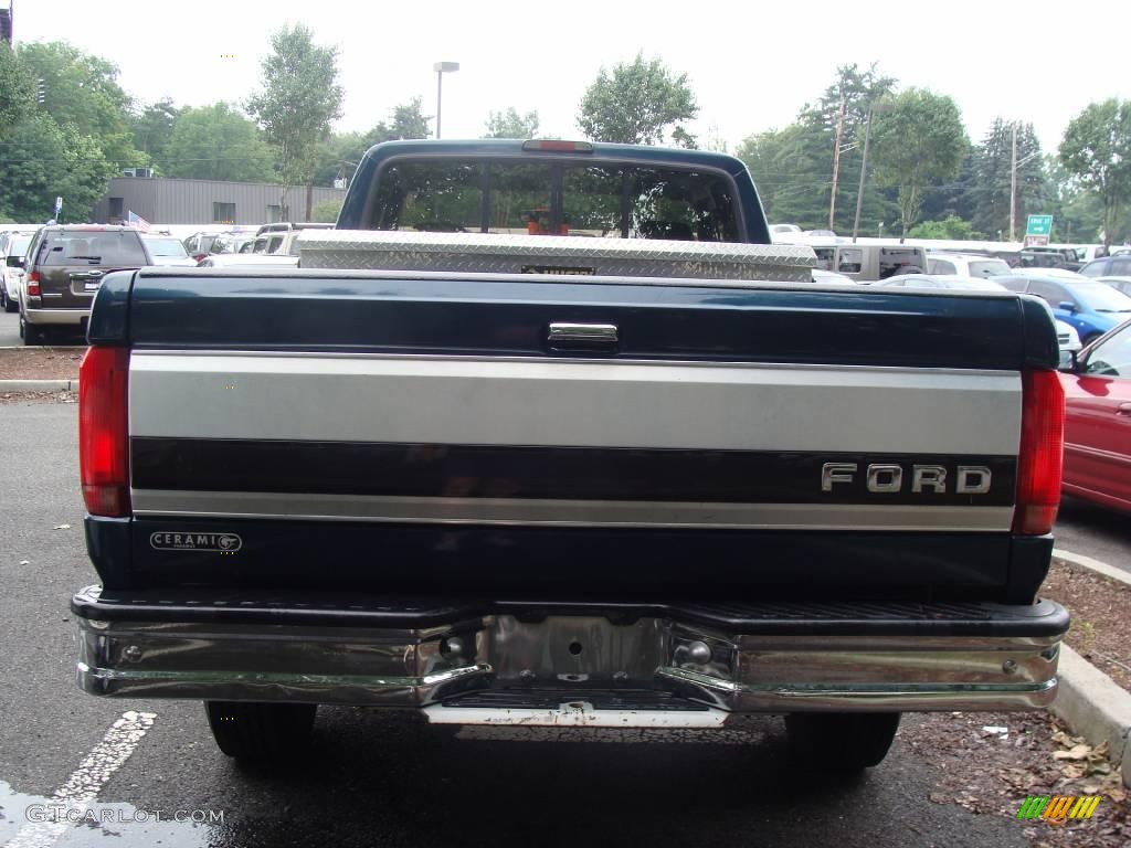 1996 F250 XLT Extended Cab 4x4 - Dark Tourmaline Green Metallic / Grey photo #5