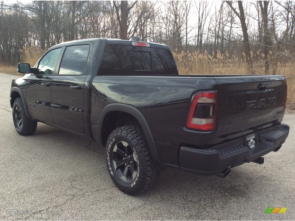2019 1500 Rebel Crew Cab 4x4 - Diamond Black Crystal Pearl / Black/Red photo #4