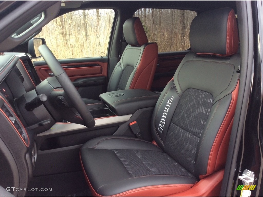 2019 1500 Rebel Crew Cab 4x4 - Diamond Black Crystal Pearl / Black/Red photo #10
