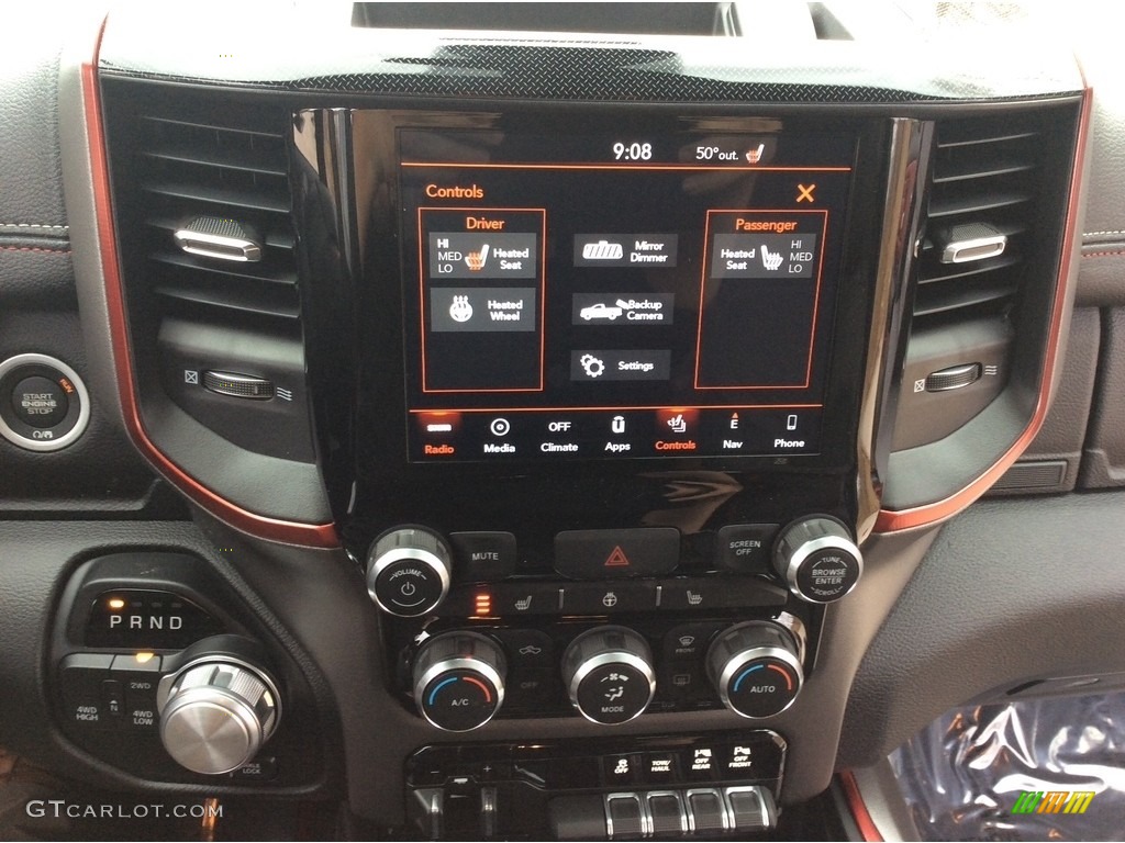 2019 1500 Rebel Crew Cab 4x4 - Diamond Black Crystal Pearl / Black/Red photo #14