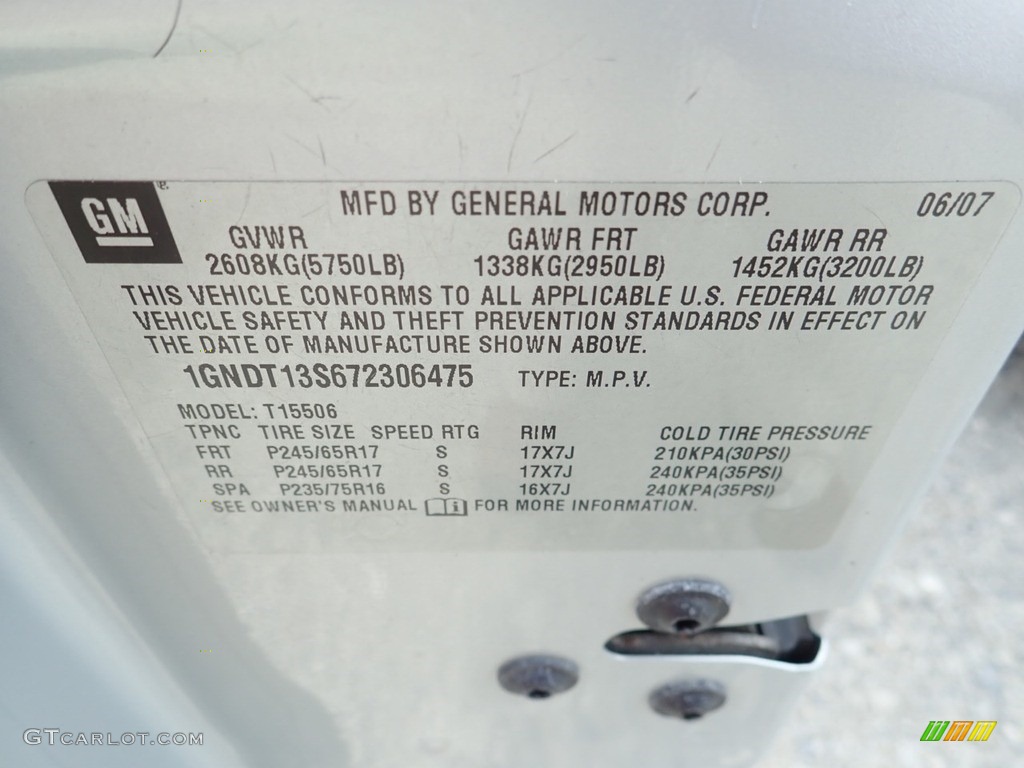2007 TrailBlazer LS 4x4 - Moondust Metallic / Light Gray photo #14