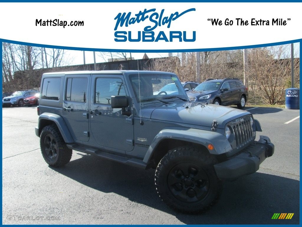 2014 Wrangler Unlimited Sahara 4x4 - Anvil / Black/Dark Saddle photo #1