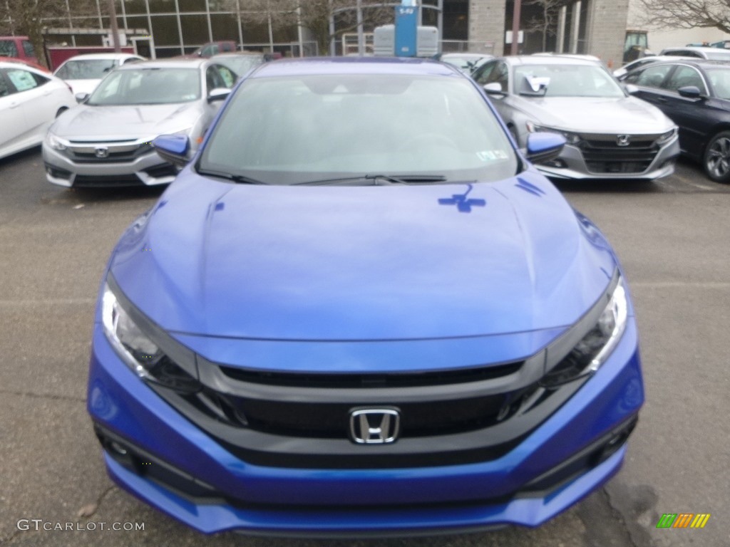 2019 Civic Sport Sedan - Agean Blue Metallic / Black photo #7