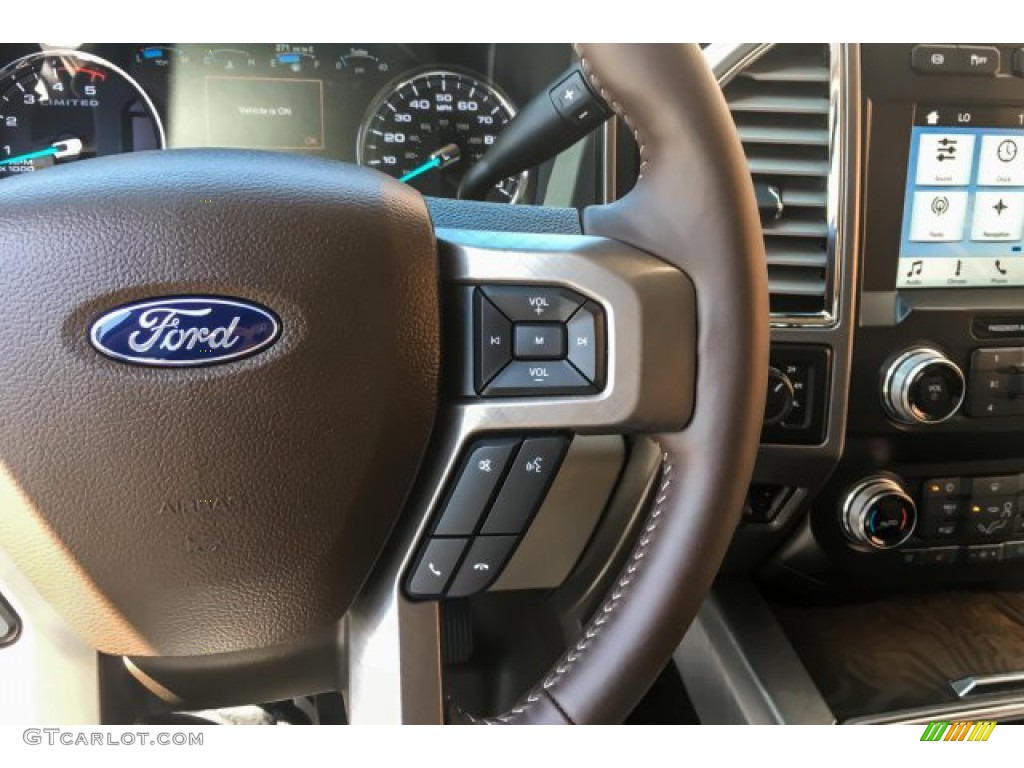2019 Ford F350 Super Duty Limited Crew Cab 4x4 Camelback Two-Tone Steering Wheel Photo #132607306