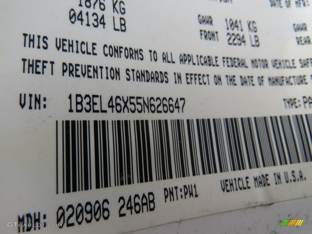 2005 Stratus SXT Sedan - Stone White / Dark Slate Gray photo #32