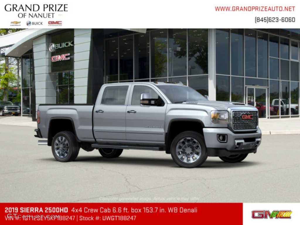 2019 Sierra 2500HD Denali Crew Cab 4WD - Quicksilver Metallic / Jet Black photo #4