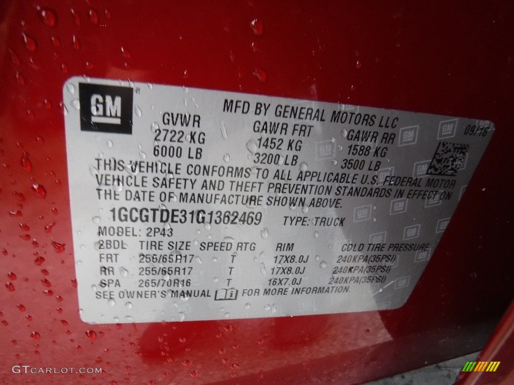 2016 Colorado Z71 Crew Cab 4x4 - Red Rock Metallic / Jet Black photo #33