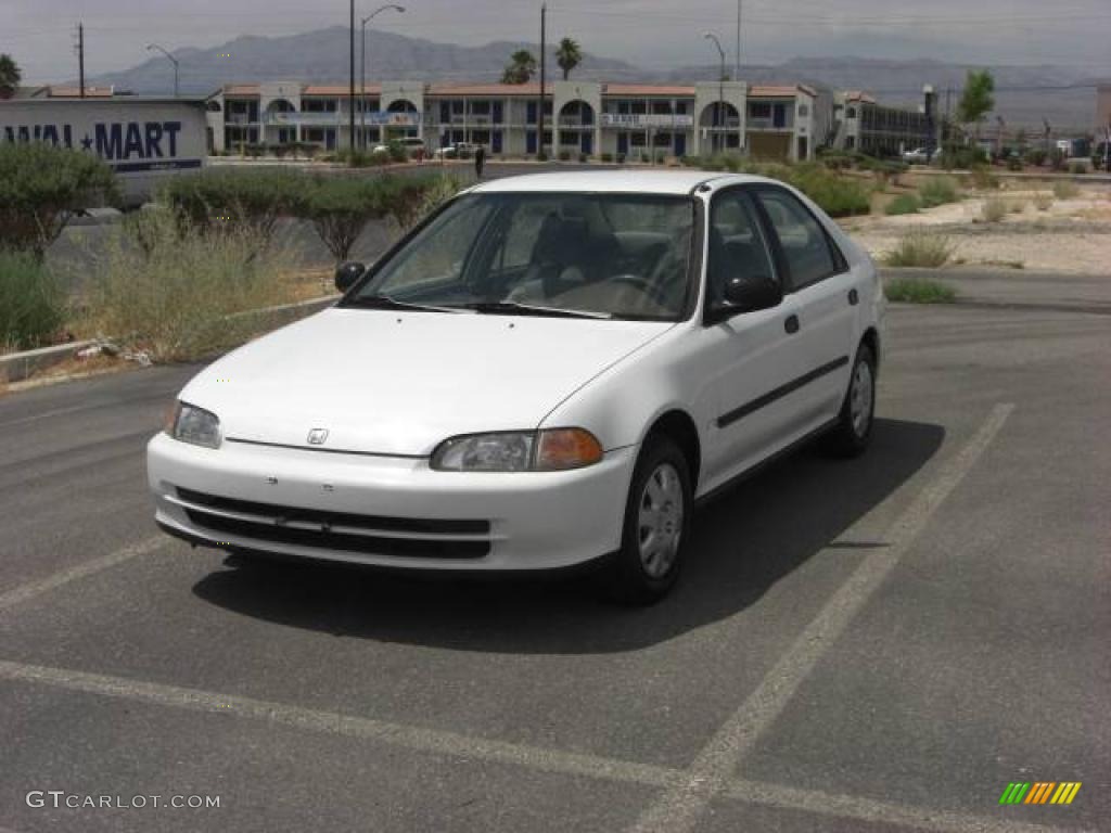 1993 Civic DX Sedan - Frost White / Beige photo #1