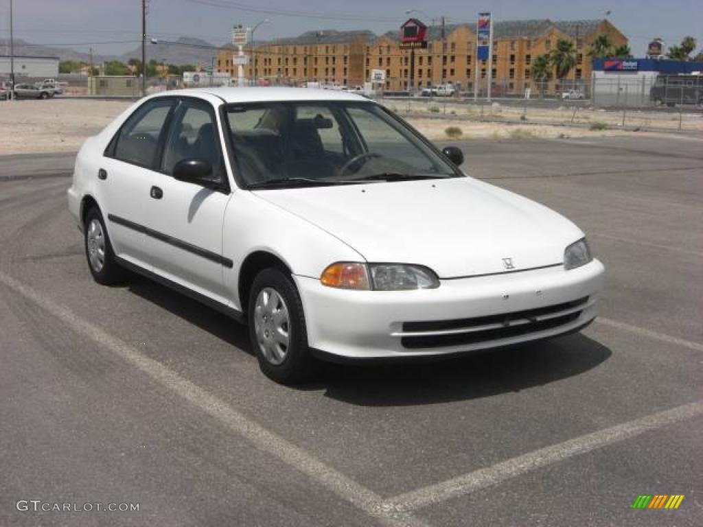 1993 Civic DX Sedan - Frost White / Beige photo #3
