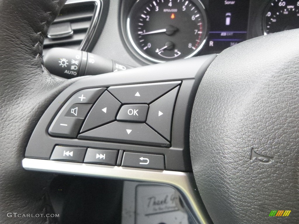 2019 Nissan Rogue SV AWD Charcoal Steering Wheel Photo #132628796