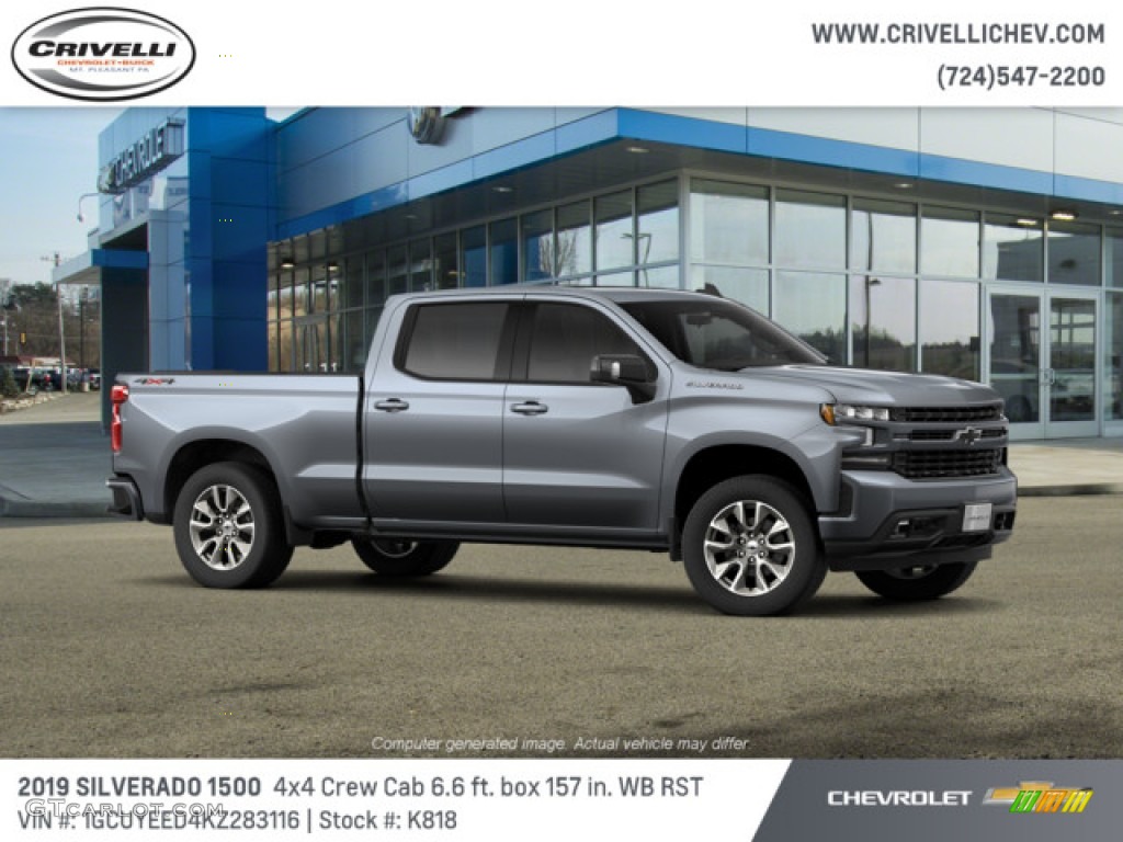 2019 Silverado 1500 RST Crew Cab 4WD - Satin Steel Metallic / Jet Black photo #4