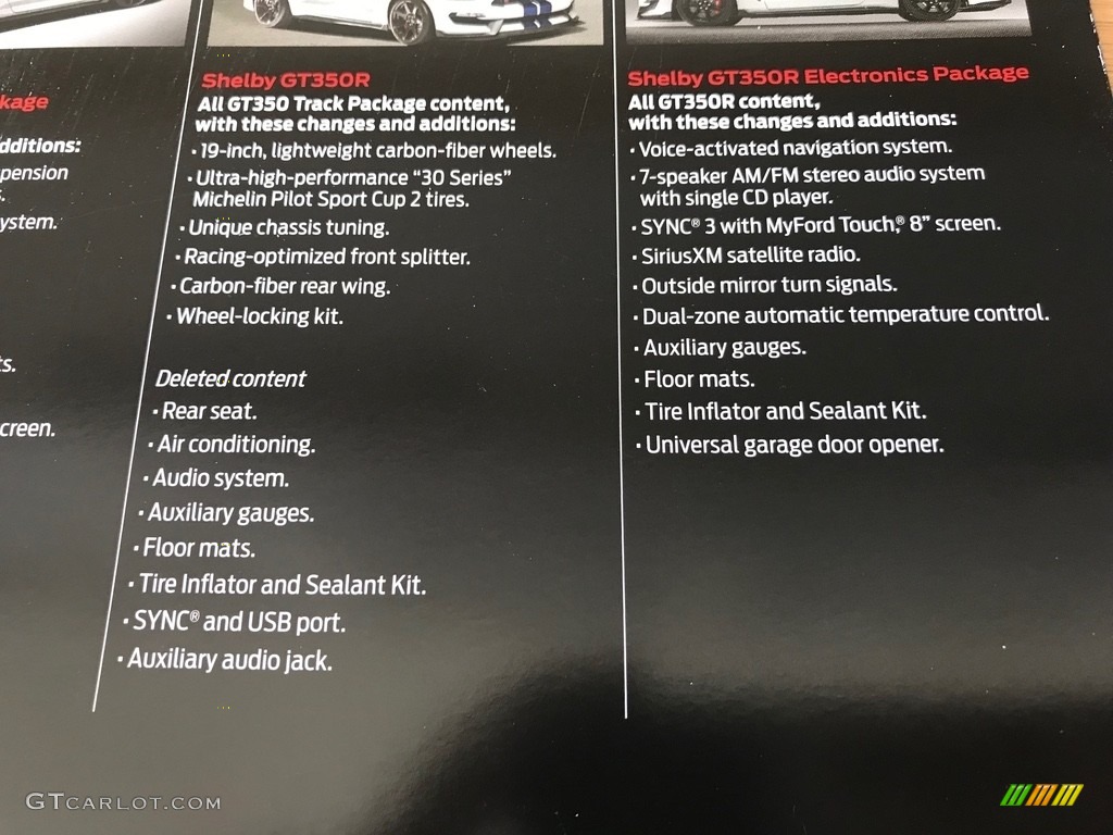 2016 Ford Mustang Shelby GT350R Books/Manuals Photo #132630063