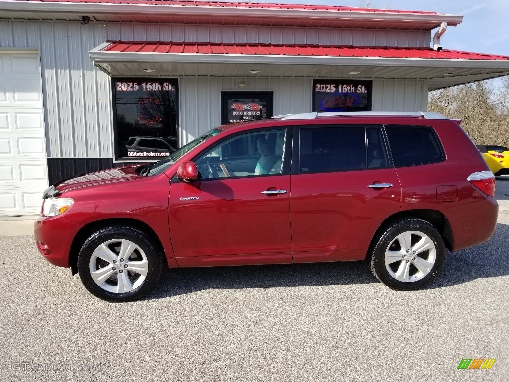 2008 Highlander Limited 4WD - Salsa Red Pearl / Ash Gray photo #2