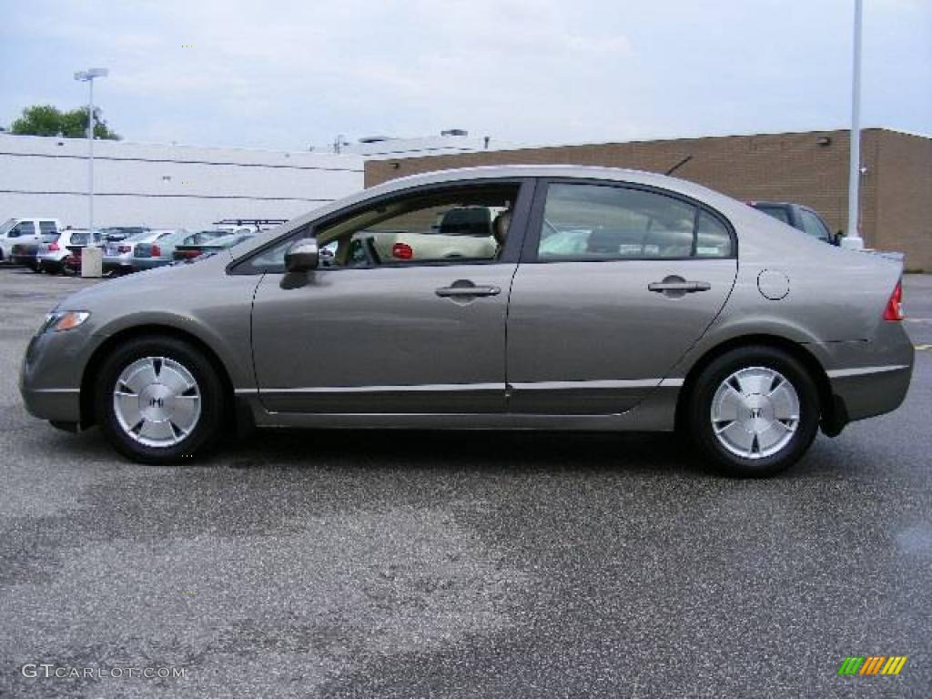 2007 Civic Hybrid Sedan - Galaxy Gray Metallic / Ivory photo #2