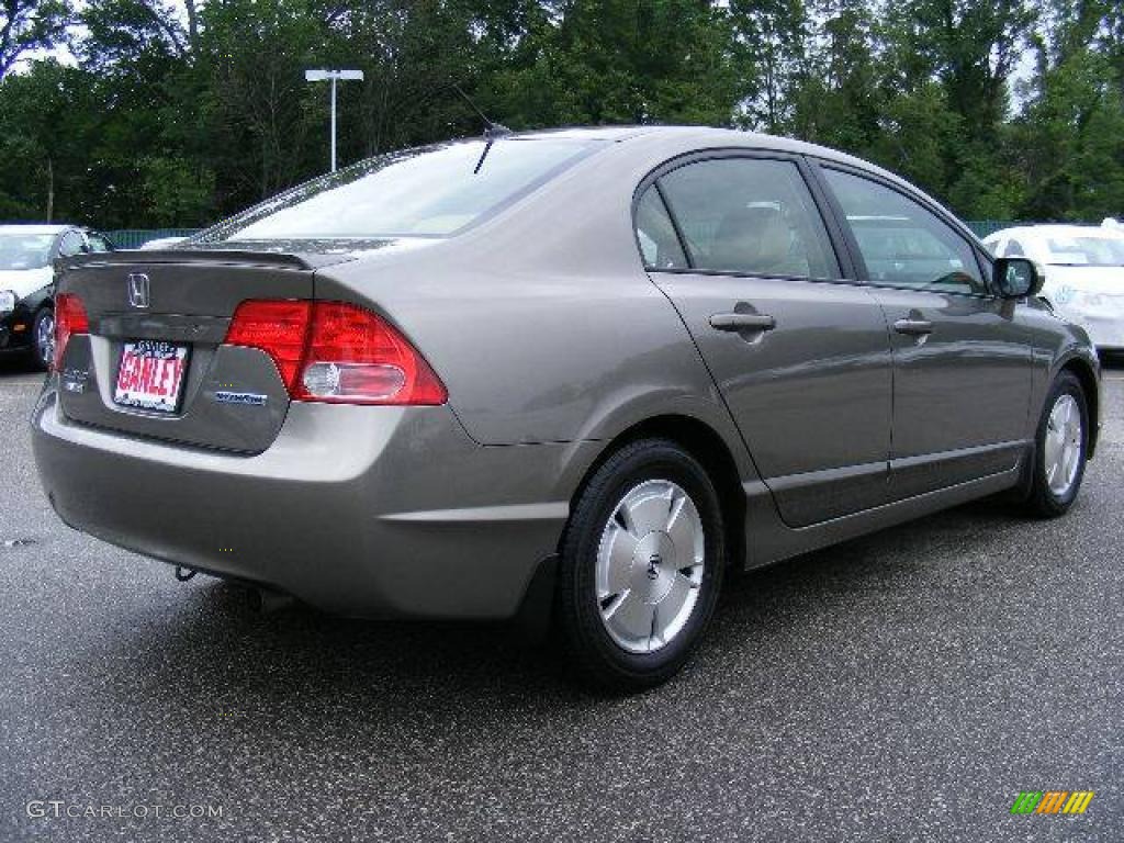 2007 Civic Hybrid Sedan - Galaxy Gray Metallic / Ivory photo #5