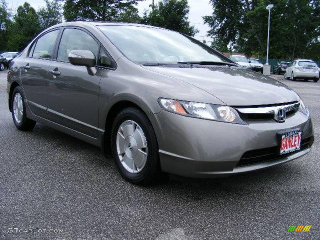 2007 Civic Hybrid Sedan - Galaxy Gray Metallic / Ivory photo #7