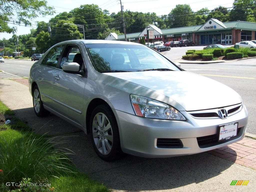 2007 Accord EX-L V6 Sedan - Alabaster Silver Metallic / Black photo #4