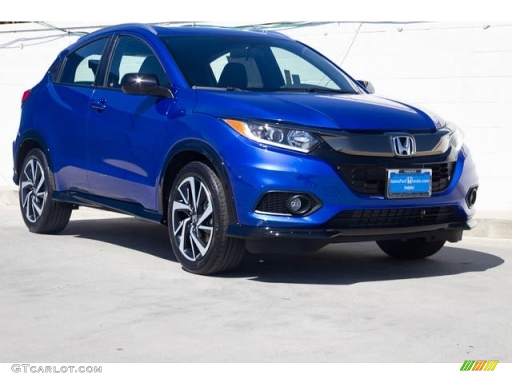 2019 HR-V Sport - Aegean Blue Metallic / Black photo #1