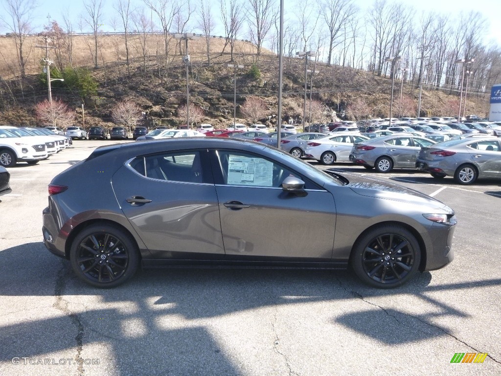 2019 MAZDA3 Hatchback Premium - Machine Gray Metallic / Red photo #1