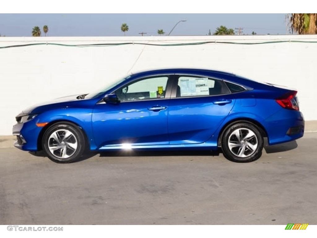 2019 Civic LX Sedan - Agean Blue Metallic / Black photo #9