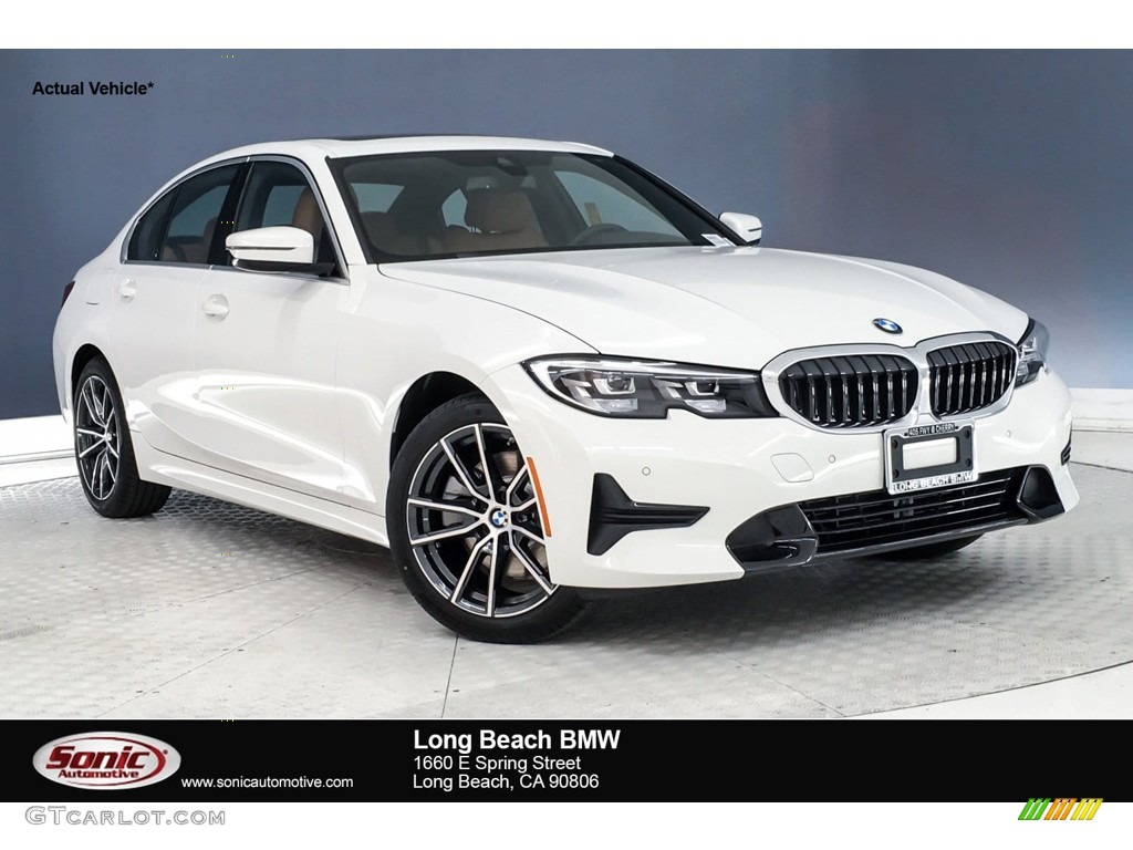2019 3 Series 330i Sedan - Alpine White / Cognac photo #1