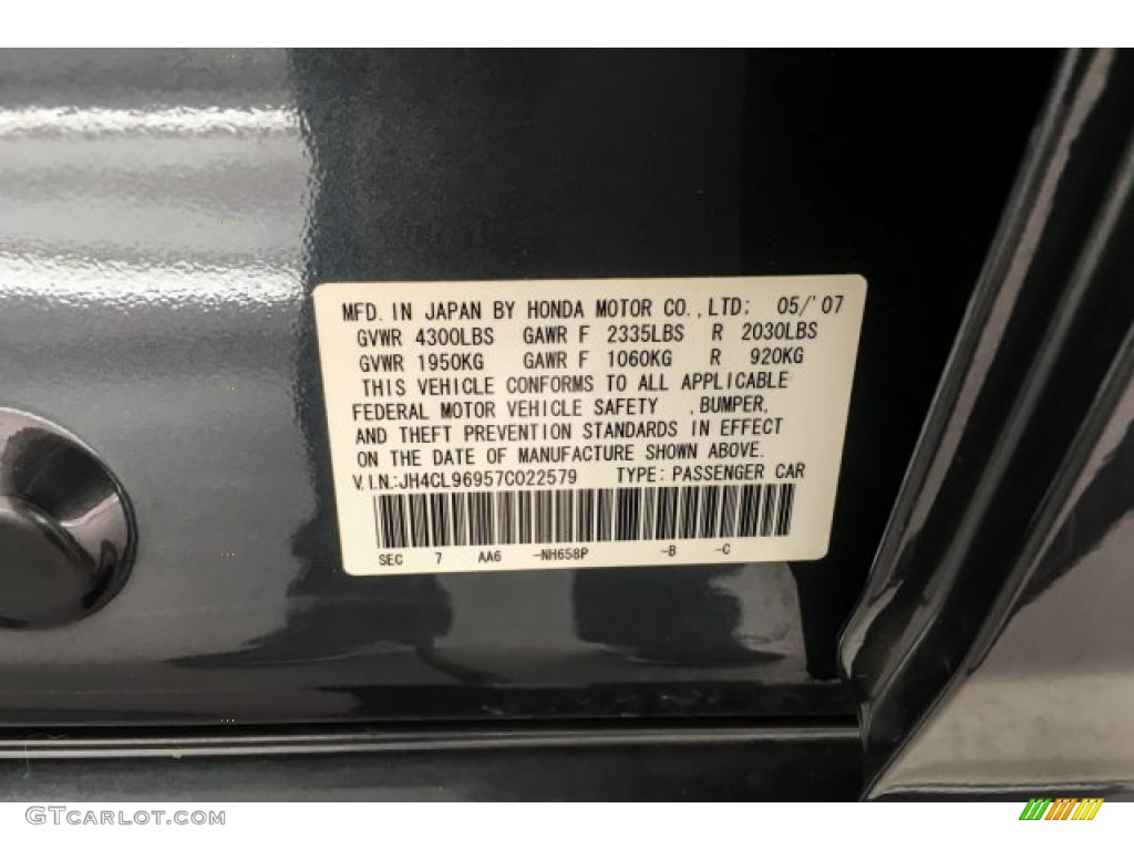 2007 TSX Sedan - Carbon Gray Pearl / Ebony photo #24