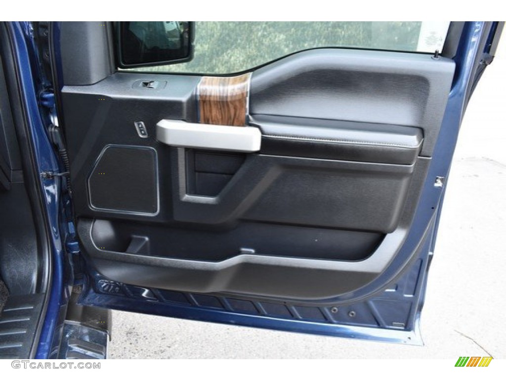2018 Ford F150 Lariat SuperCrew 4x4 Black Door Panel Photo #132663651