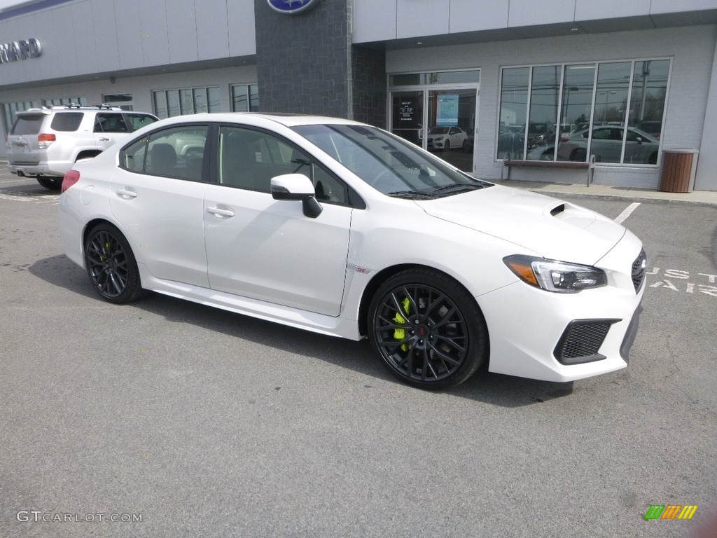 2019 WRX STI Limited - Crystal White Pearl / Recaro Black Ultrasuede/Carbon Black photo #1