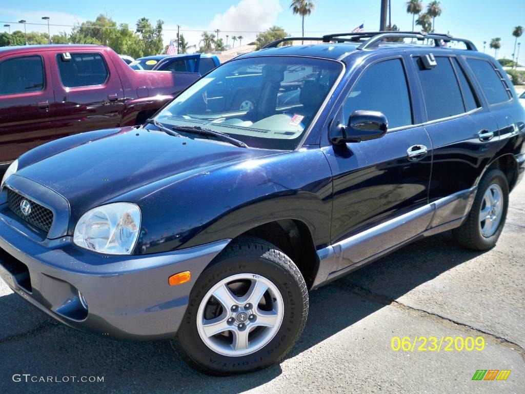 2004 Santa Fe GLS 4WD - Moonlit Blue / Beige photo #1