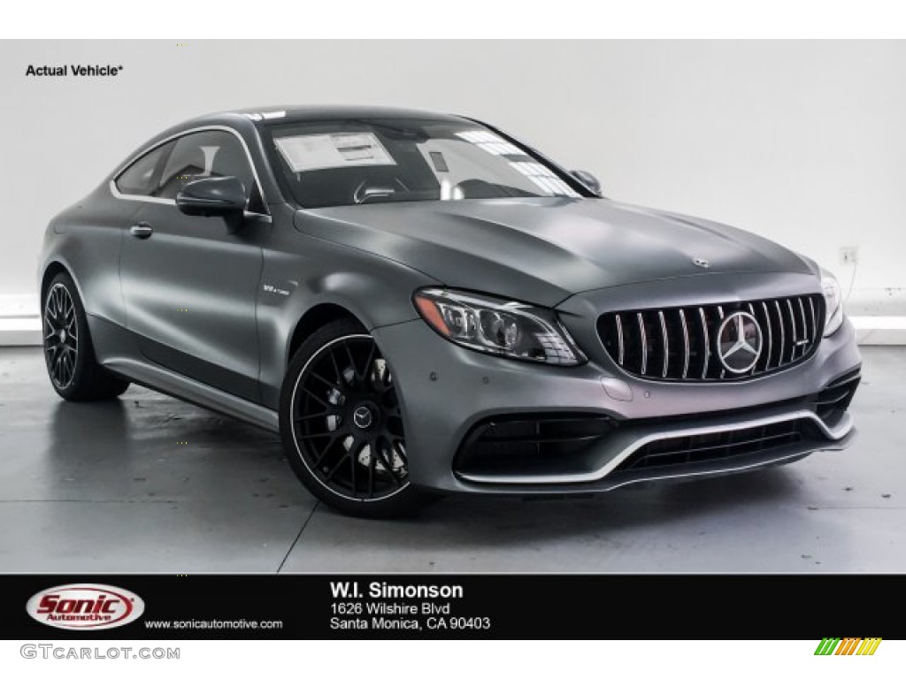 2019 C AMG 63 Coupe - designo Selenite Grey Magno (Matte) / Red Pepper/Black photo #1