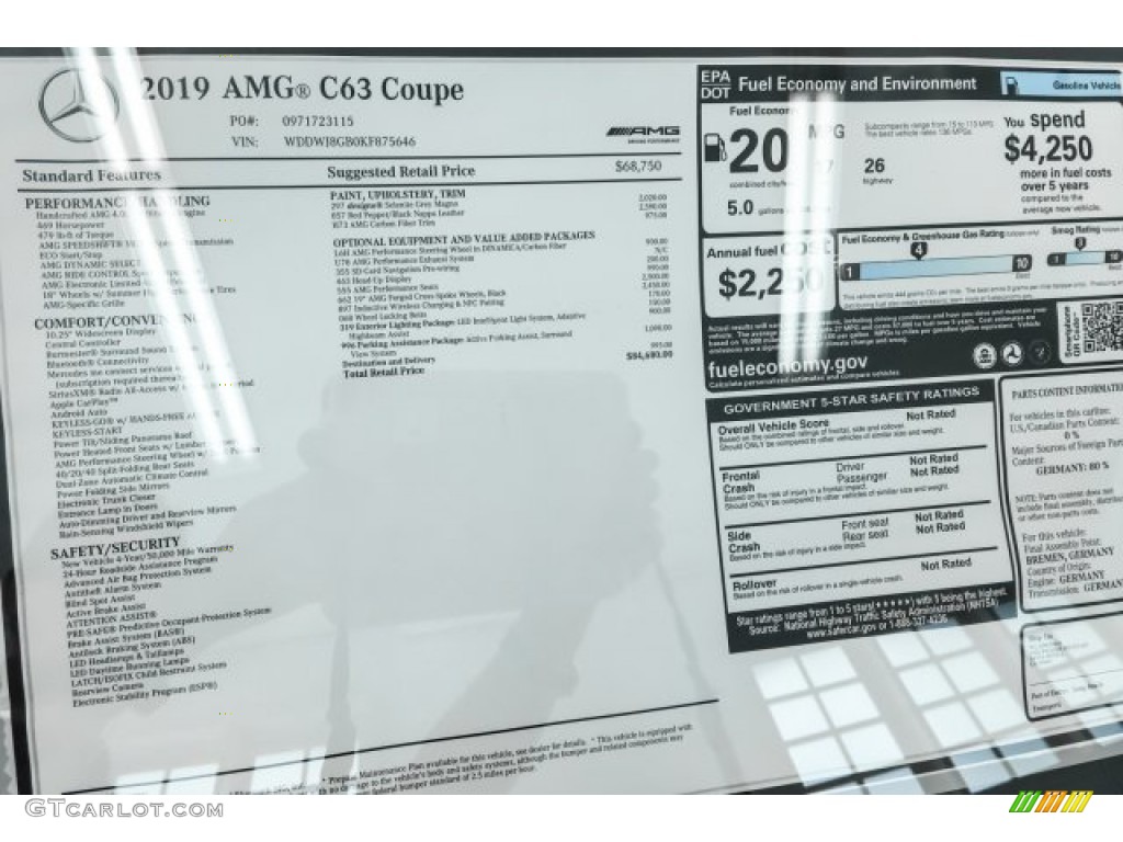 2019 C AMG 63 Coupe - designo Selenite Grey Magno (Matte) / Red Pepper/Black photo #10