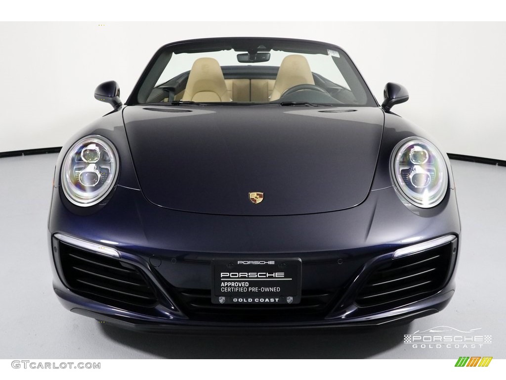 2018 911 Carrera 4 Cabriolet - Night Blue Metallic / Black/Luxor Beige photo #2