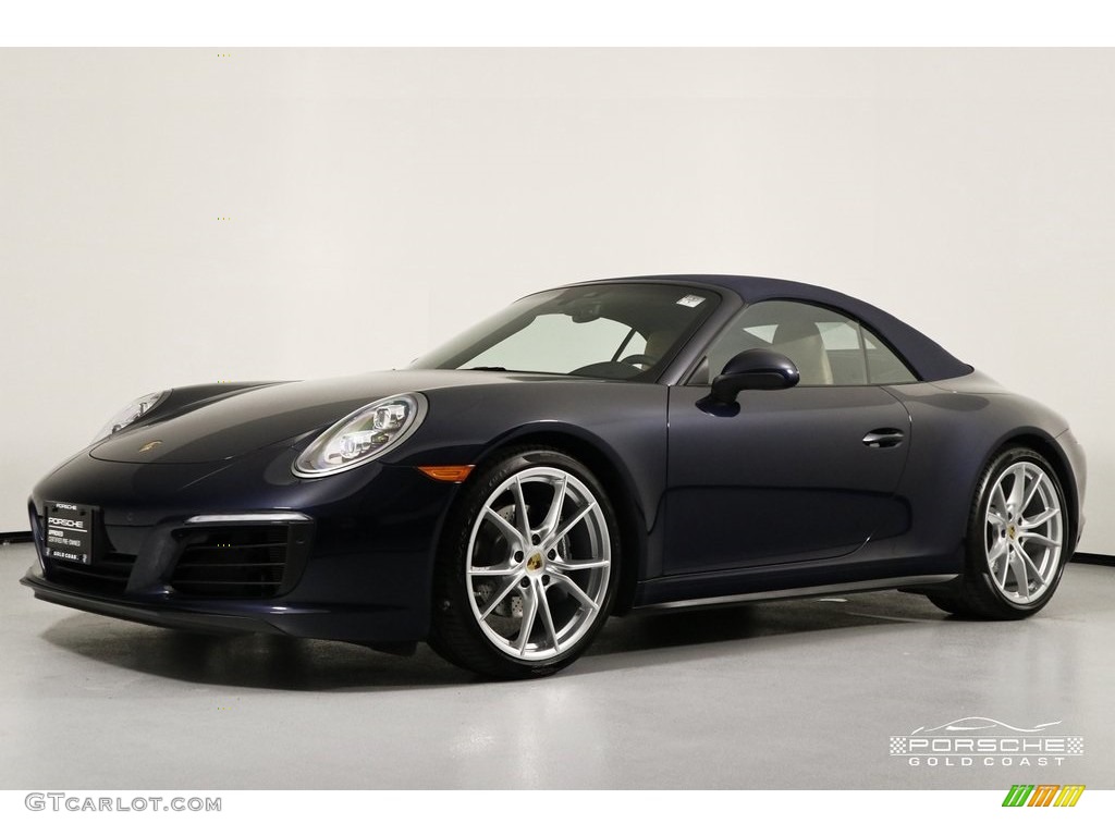 2018 911 Carrera 4 Cabriolet - Night Blue Metallic / Black/Luxor Beige photo #25