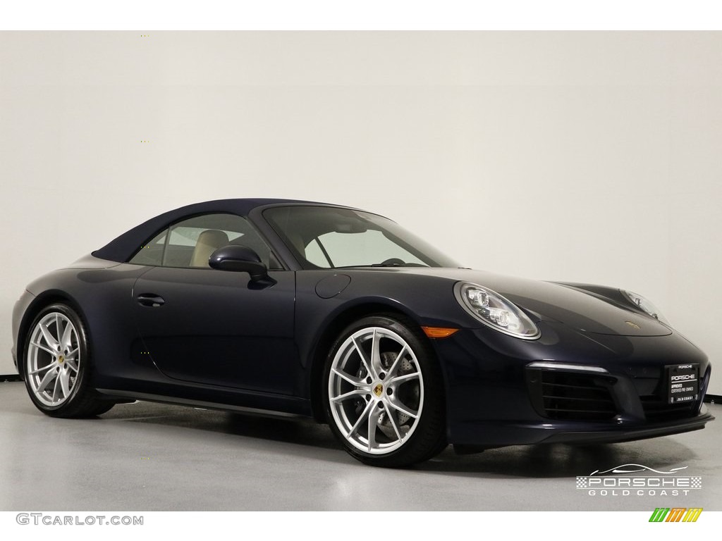 2018 911 Carrera 4 Cabriolet - Night Blue Metallic / Black/Luxor Beige photo #28