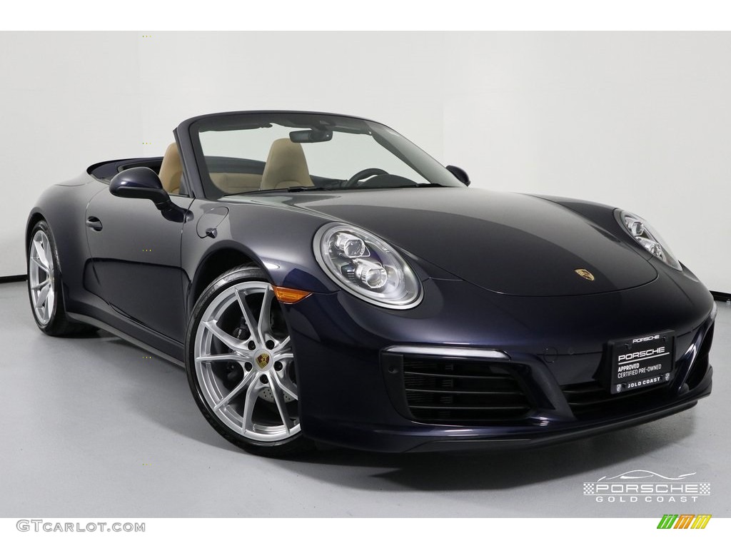 2018 911 Carrera 4 Cabriolet - Night Blue Metallic / Black/Luxor Beige photo #31