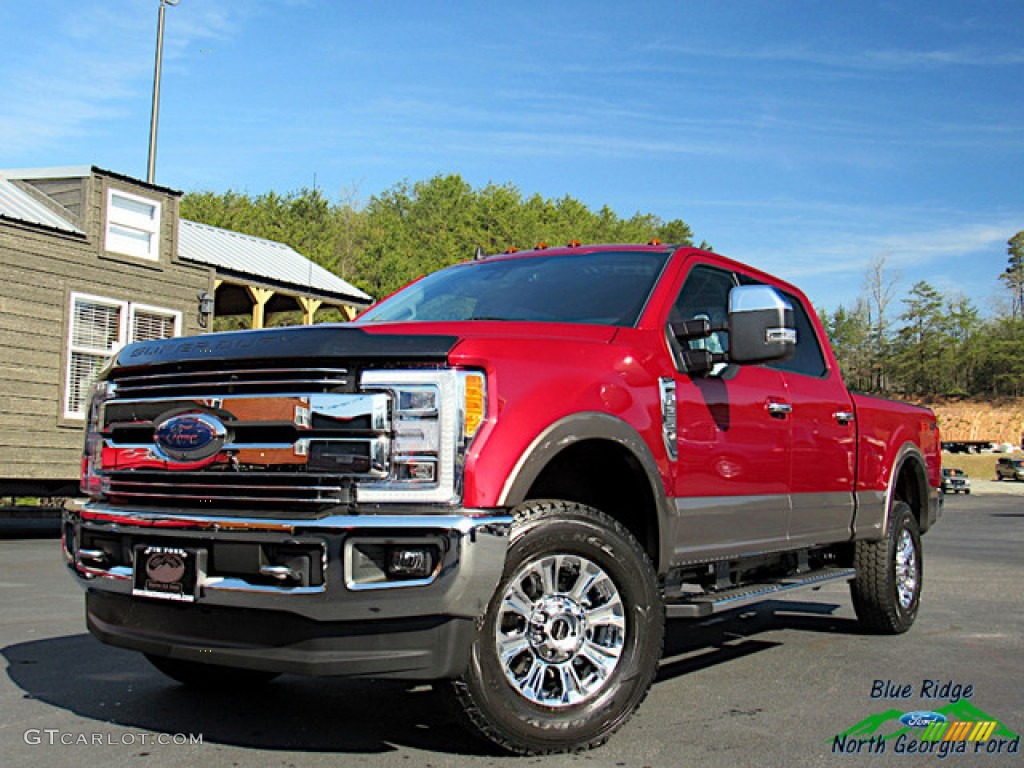 2019 F250 Super Duty Lariat Crew Cab 4x4 - Ruby Red / Black photo #1