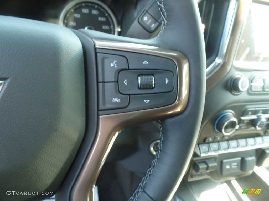 2019 Chevrolet Silverado 1500 High Country Crew Cab 4WD Jet Black Steering Wheel Photo #132699603