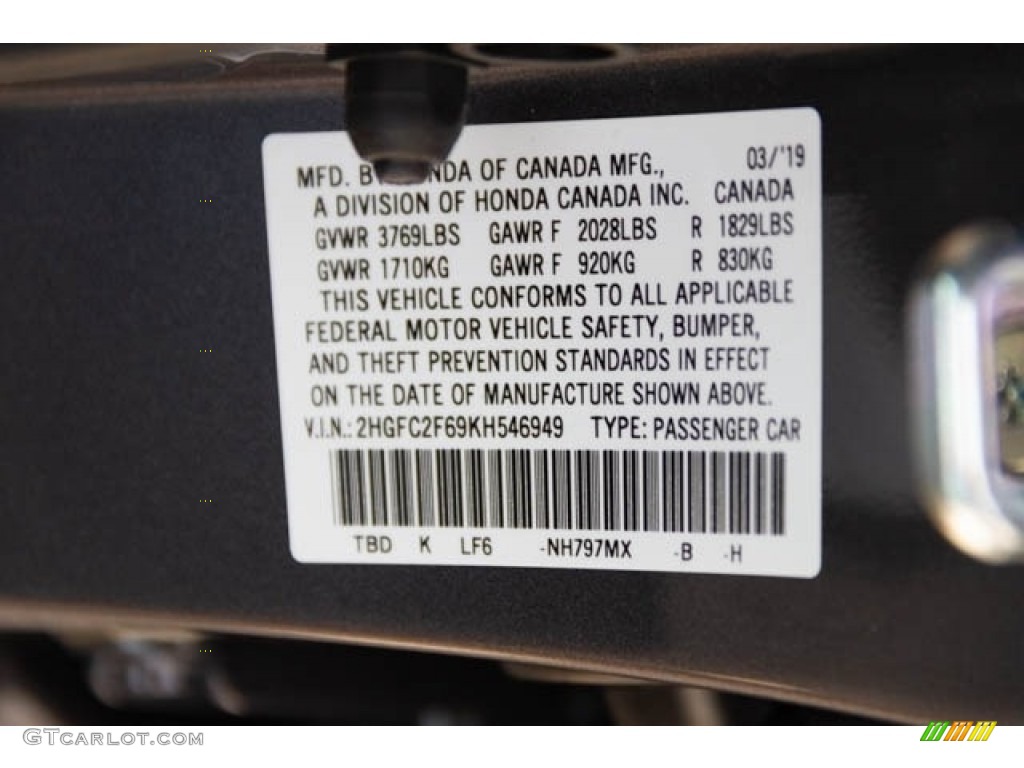 2019 Civic LX Sedan - Modern Steel Metallic / Gray photo #39