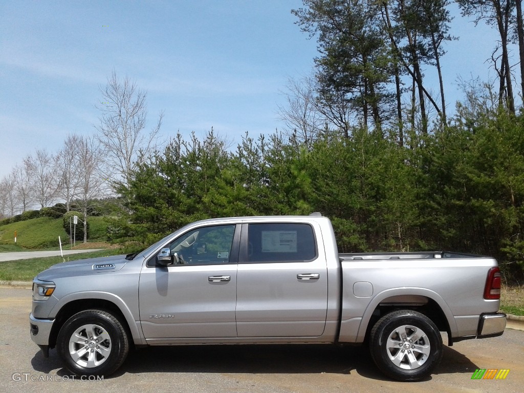 2019 1500 Laramie Crew Cab 4x4 - Billett Silver Metallic / Mountain Brown/Light Frost Beige photo #1