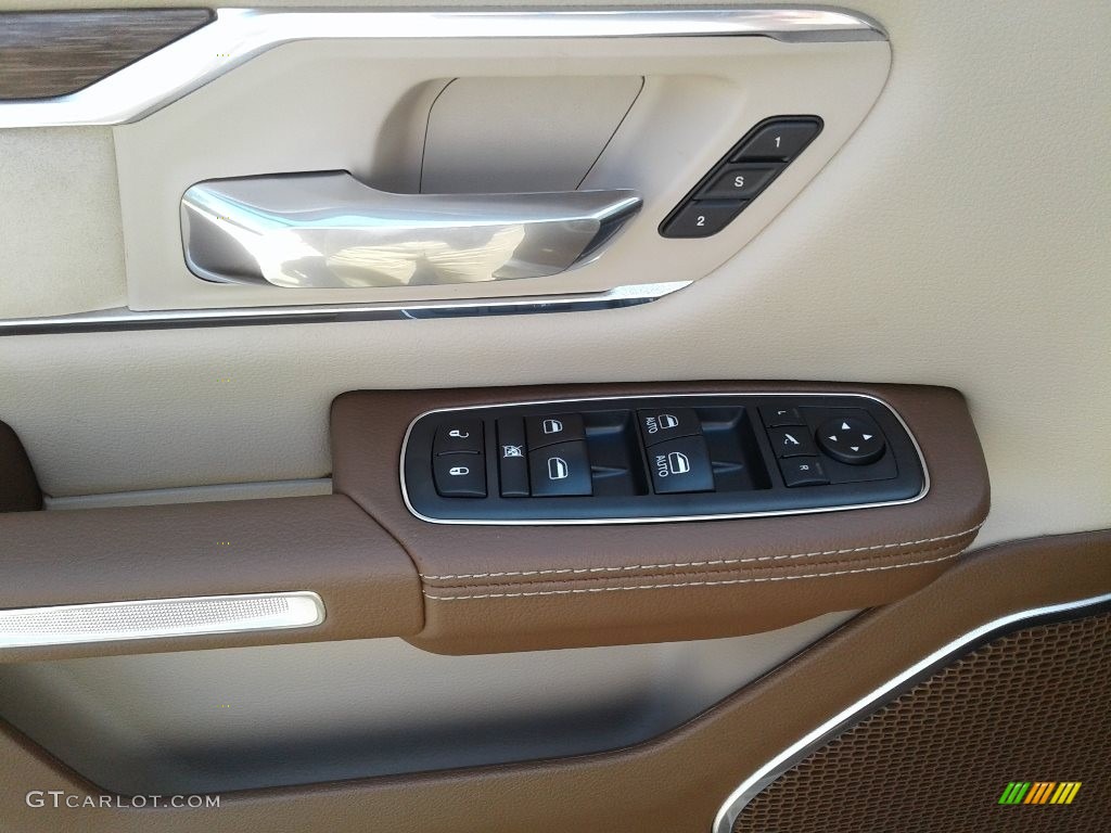 2019 Ram 1500 Laramie Crew Cab 4x4 Mountain Brown/Light Frost Beige Door Panel Photo #132708742