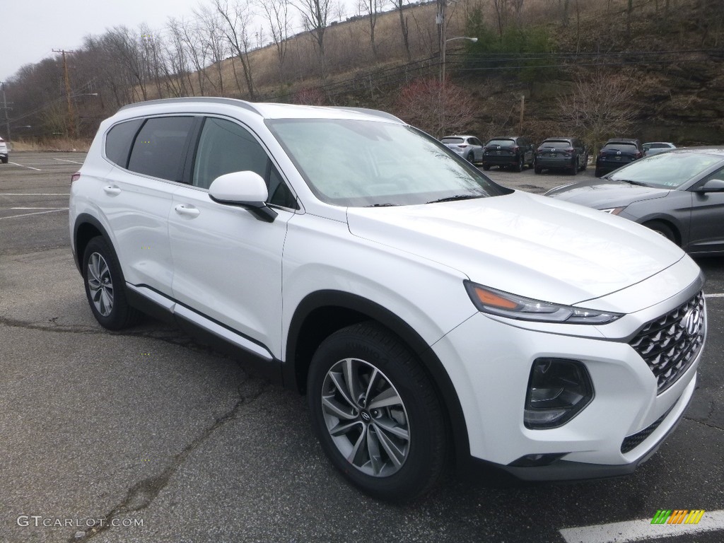 2019 Santa Fe SEL Plus AWD - Quartz White / Black/Beige photo #3