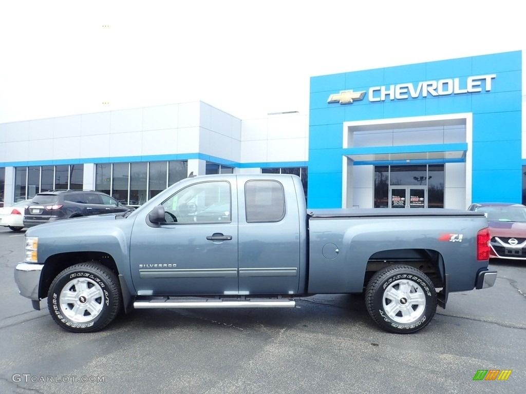 2012 Silverado 1500 LT Extended Cab 4x4 - Blue Granite Metallic / Ebony photo #3