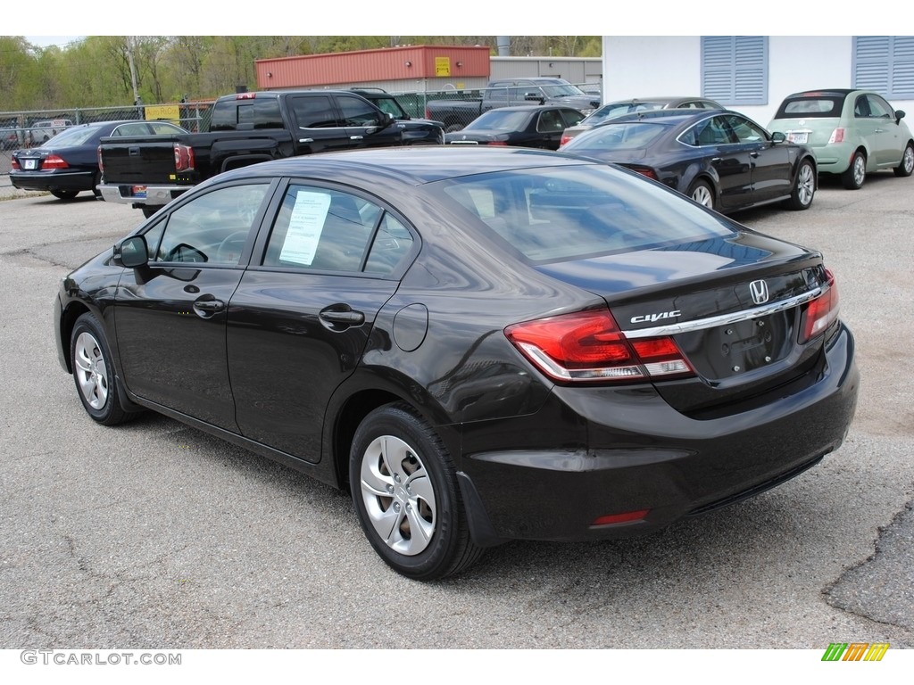 2013 Civic LX Sedan - Kona Coffee Metallic / Beige photo #3