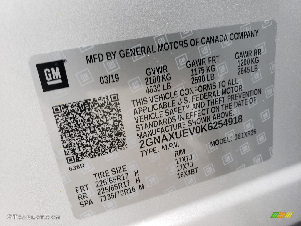 2019 Equinox LT AWD - Silver Ice Metallic / Jet Black photo #9